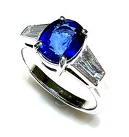 Anneau Femme Classici in Or blanc Zaffiro blu ZAF CT 2.67 DIA CT 0.66